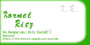 kornel ritz business card